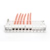 Panel krosowy modularny desktop 12x keystone, ekranowany, szary, prowadnica kabli, pola opisowe