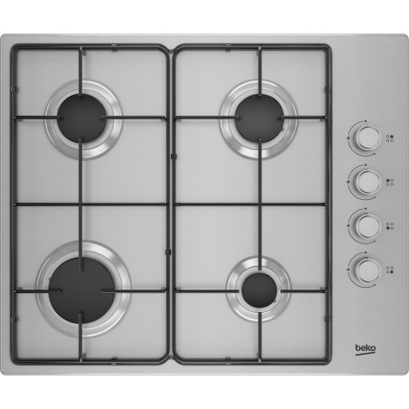 Beko HIBG64120SX płyta kuchenna Stal nierdzewna Wbudowany 60 cm Gaz 4 stref(y)