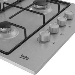 Beko HIBG64120SX płyta kuchenna Stal nierdzewna Wbudowany 60 cm Gaz 4 stref(y)