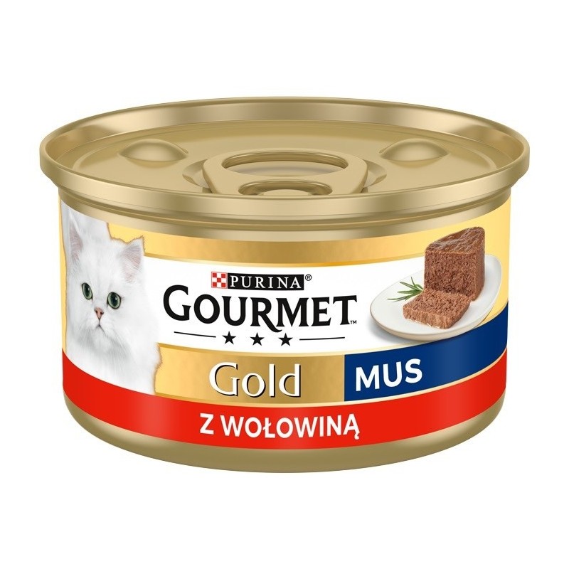 PURINA Gourmet Gold Mus z wołowiną - mokra karma dla kota - 85 g PURINA Gourmet Gold Mus z wołowiną - mokra karma dla kota - 85 g