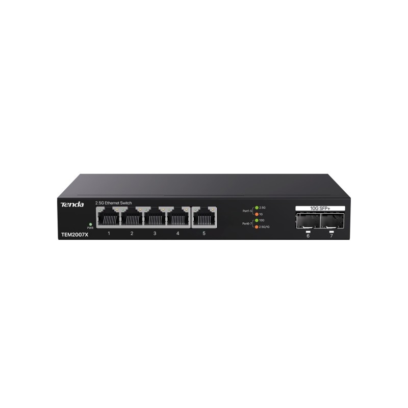 Tenda TEM2007X łącza sieciowe 2.5G Ethernet (100/1000/2500) Komputer stacjonarny Czarny