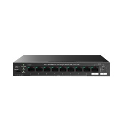 Tenda TEG1110PF-8-120W łącza sieciowe Nie zarządzany Gigabit Ethernet (10/100/1000) Obsługa PoE Czarny