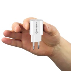 EVERACTIVE ŁADOWARKA SIECIOWA GAN SC-390Q Z GNIAZDEM USB QC3.0 ORAZ USB-C PD PPS 30W SC-390Q