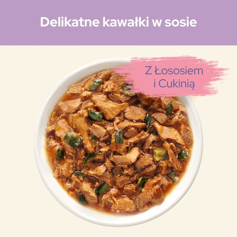 Purina Cat Chow Sensitive z łososiem i cukinią w sosie - mokra karma dla kota - 85 g Purina Cat Chow Sensitive z łososiem i cukinią w sosie - mokra karma dla kota - 85 g