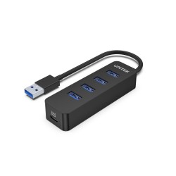 UNITEK uHUB Q4 USB 3.2 Gen 1 (3.1 Gen 1) Type-A 5000 Mbit/s Czarny