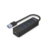 UNITEK uHUB Q4 USB 3.2 Gen 1 (3.1 Gen 1) Type-A 5000 Mbit/s Czarny
