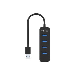 UNITEK uHUB Q4 USB 3.2 Gen 1 (3.1 Gen 1) Type-A 5000 Mbit/s Czarny