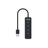 UNITEK uHUB Q4 USB 3.2 Gen 1 (3.1 Gen 1) Type-A 5000 Mbit/s Czarny