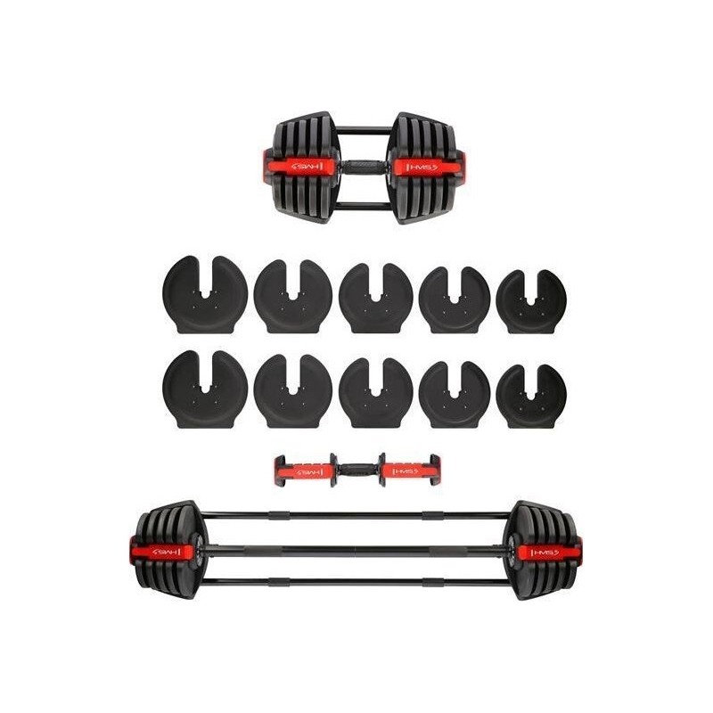 Zestaw regulowanych sztangielek HMS SGR40 PRO SET 2w1 43,5 kg