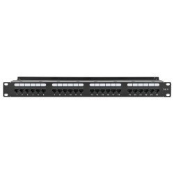 Patch Panel 24x RJ45 Cat6 UTP ze wspornikiem do kabli