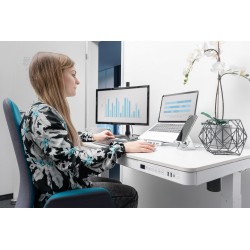 Digitus Biurko z elektryczną regulacją wysokości oraz stacją ładowania USB i szufladą