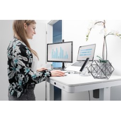 Digitus Biurko z elektryczną regulacją wysokości oraz stacją ładowania USB i szufladą