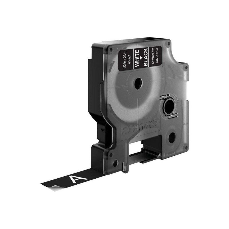 DYMO D1 - Standard Etykiety - Biały na czarnym - 12mm x 7m DYMO D1 - Standard Etykiety - Biały na czarnym - 12mm x 7m