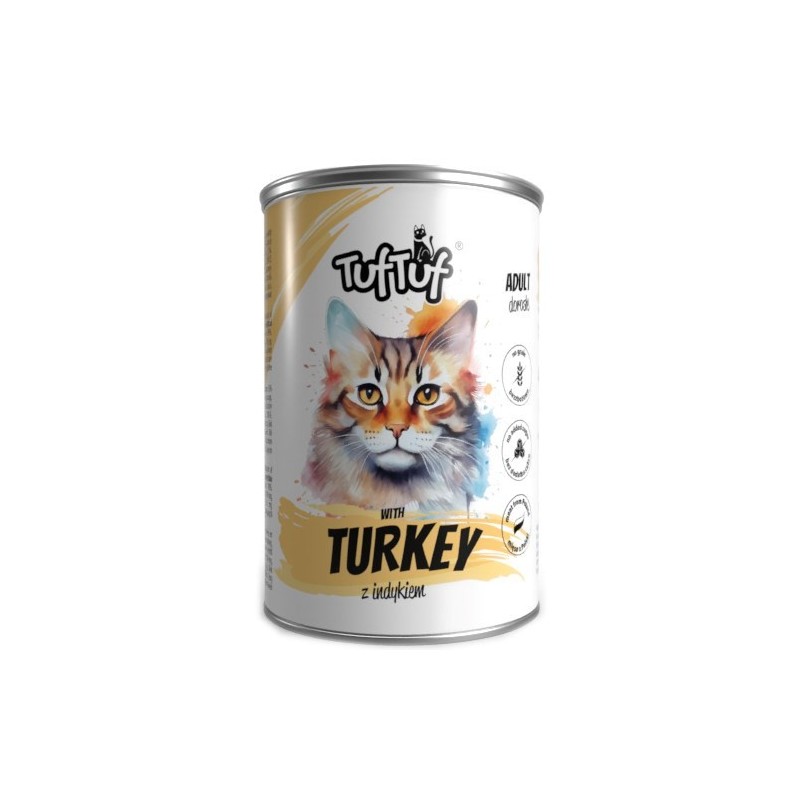 Tuf Tuf Puszka mielonka z indykiem dla kota 400g Tuf Tuf Puszka mielonka z indykiem dla kota 400g