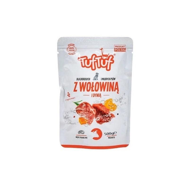 Tuf Tuf Saszetka mielonka z wołowiną dla psa 500g Tuf Tuf Saszetka mielonka z wołowiną dla psa 500g
