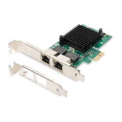 DIGITUS KARTA SIECIOWA PCIE PRZEWODOWA 2X RJ45 GIGABIT 10/100/1000MBPS LOW PROFILE DN-10132
