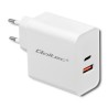 Qoltec 51715 Ładowarka sieciowa | 63W | 5-20V | 1.5-3A | USB typ C PD | USB QC 3.0 | Biała