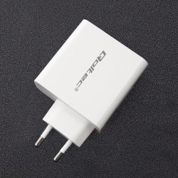 Qoltec 51715 Ładowarka sieciowa | 63W | 5-20V | 1.5-3A | USB typ C PD | USB QC 3.0 | Biała