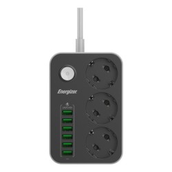 Energizer EPB2500W01EU rozgałęziacz 2 m 3 x gniazdo sieciowe Wewnętrzna Biały, Czarny