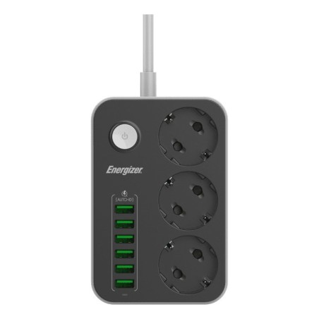 Energizer EPB2500W01EU rozgałęziacz 2 m 3 x gniazdo sieciowe Wewnętrzna Biały, Czarny