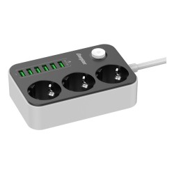 Energizer EPB2500W01EU rozgałęziacz 2 m 3 x gniazdo sieciowe Wewnętrzna Biały, Czarny