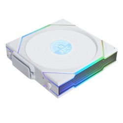 Lian Li UNI FAN TL Wireless LCD Lüfter, ARGB, PWM - Reverse Blade, 120 mm, weiß