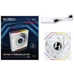 Lian Li UNI FAN TL Wireless LCD Lüfter, ARGB, PWM - Reverse Blade, 120 mm, weiß