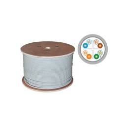 Alantec Kabel F/UTP kat.6, sieciowy, LSOH, Dca 4x2x23 AWG, 1Gb/s (10Gb/s do 55m), 450 MHz, szary, 500m (KIF6LSOH500D)