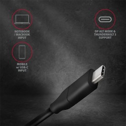 Axagon RVC-DPC adapter kablowy 1,8 m USB Type-C DisplayPort Czarny