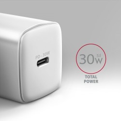 Axagon ACU-PD30W wall charger 1x QC3.0/AFC/FCP/PD type-C 30W white Telefon komórkowy, Smartfon, Smartwatch, Tablet, Uniwersalne