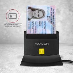 Axagon CRE-SM2 czytnik do kart chipowych Wewnętrzna USB USB 2.0 Czarny