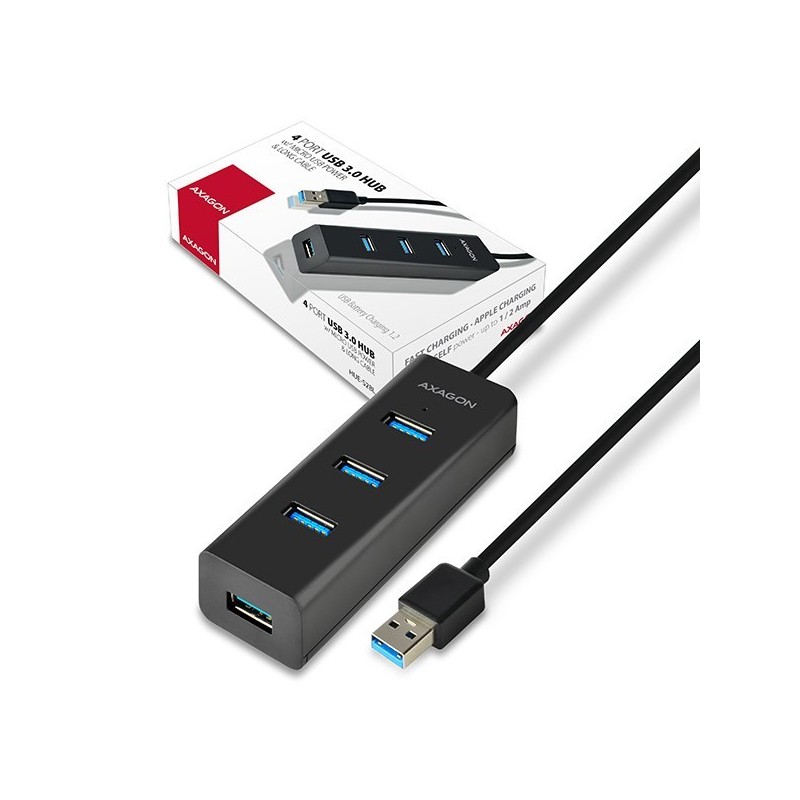 Axagon HUE-S2BL huby i koncentratory USB 3.2 Gen 1 (3.1 Gen 1) Type-A 5000 Mbit/s Czarny Axagon HUE-S2BL huby i koncentratory USB 3.2 Gen 1 (3.1 Gen 1) Type-A 5000 Mbit/s Czarny