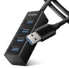 Axagon HUE-M1AL huby i koncentratory USB 3.2 Gen 1 (3.1 Gen 1) Type-A 5000 Mbit/s Czarny