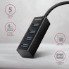 Axagon HUE-M1AL huby i koncentratory USB 3.2 Gen 1 (3.1 Gen 1) Type-A 5000 Mbit/s Czarny