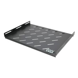 Extralink Półka 1U 350mm Czarna 19", 472x352mm, mocowana punktowo, do szaf o głębokości 600mm
