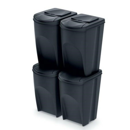 KEDEN KOSZ NA ŚMIECI SORTIBOX 35L SET 4 - SZARY KAMIENNY