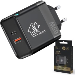 Extralink Smart Life Fast Charger 65W GaN | Ładowarka | USB-C, USB-A