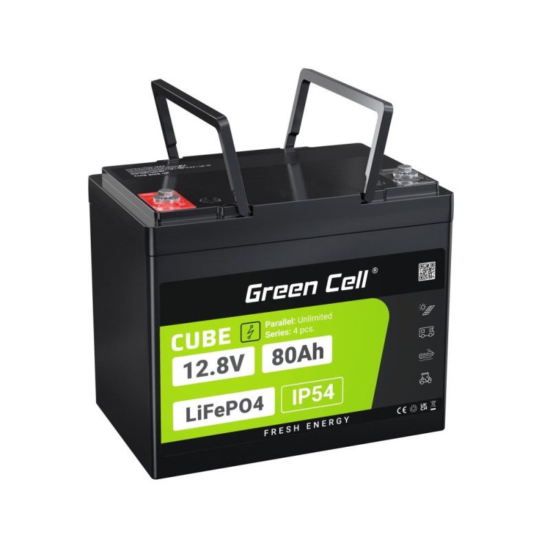 GREEN CELL AKUMULATOR LIFEPO4 CUBE 80AH 12V/12.8V 1024WH LFPGC12V80AH GREEN CELL AKUMULATOR LIFEPO4 CUBE 80AH 12V/12.8V 1024WH LFPGC12V80AH