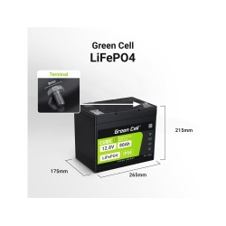 GREEN CELL AKUMULATOR LIFEPO4 CUBE 80AH 12V/12.8V 1024WH LFPGC12V80AH