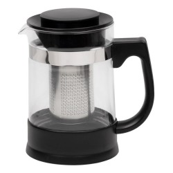 Resto Kitchenware 90512 dzbanek do herbaty Pojedynczy dzbanek 950 ml Czarny, Przezroczysty