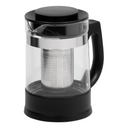 Resto Kitchenware 90512 dzbanek do herbaty Pojedynczy dzbanek 950 ml Czarny, Przezroczysty
