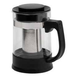 Resto Kitchenware 90512 dzbanek do herbaty Pojedynczy dzbanek 950 ml Czarny, Przezroczysty
