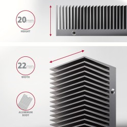 Axagon CLR-M2XT M.2 SSD Passivkühler Aluminium - 2280 M.2 NVMe SSD, Dysk SSD Radiator Czarny, Szary 1 szt.