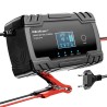 Qoltec 52490 Inteligentna mikroprocesorowa ładowarka 12V 8A | 24V 4A| Prostownik z funkcją naprawy do akumulatora AGM GEL | LCD