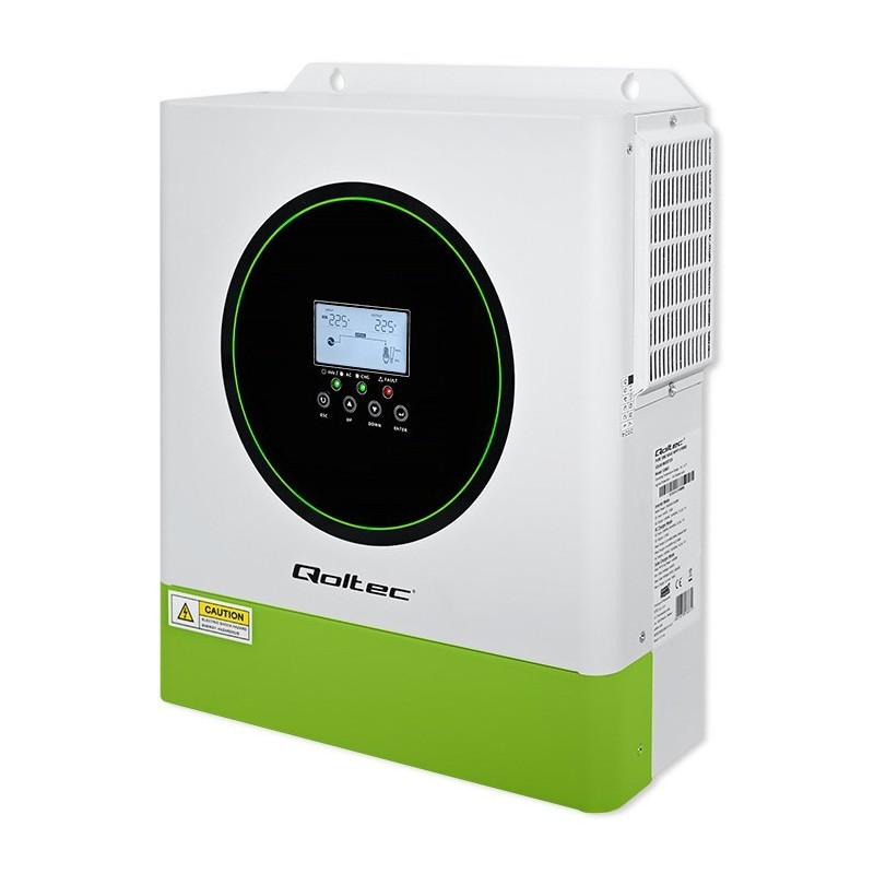 Qoltec Hybrydowy inwerter solarny Off-Grid 3500W | 100A | 24V | MPPT | BMS | opcja Wi-fi | Sinus | Power factor 1.0