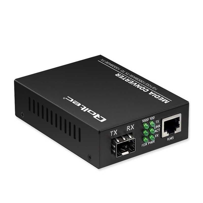 Qoltec Dwukierunkowy Media Konwerter SWITCH Ethernet 1x RJ45 1x SFP| 1000Mb/s | 5V