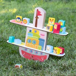 SES Creative Wooden balance boat Gra na równowagę