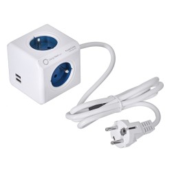 Przedłużacz allocacoc PowerCube Extended USB 2402BL/FREUPC (1,5m kolor niebieski)
