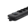 Qoltec 50172 ochrona przeciwprzepięciowa Czarny 6 x gniazdo sieciowe 230 V 5 m