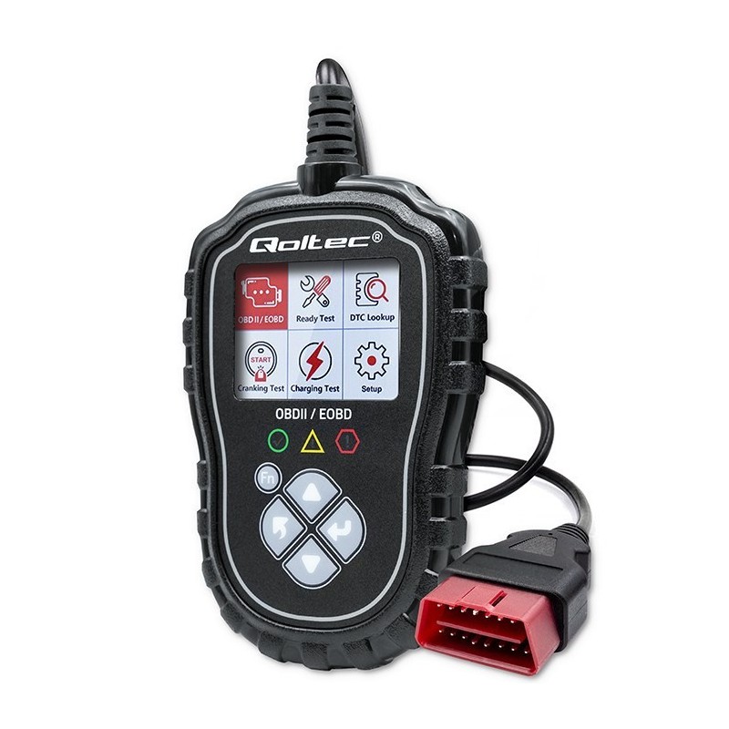 Qoltec Cyfrowy Tester diagnostyczny ProLine | OBD2 EOBD | Polskie MENU | 8V-25V | Dual System
